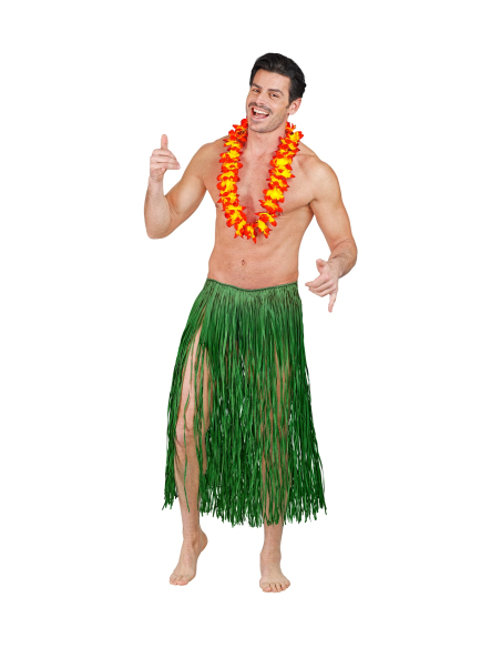Jupe Hawaïenne Verte en Raphia – Mixte Adulte, 78 cm