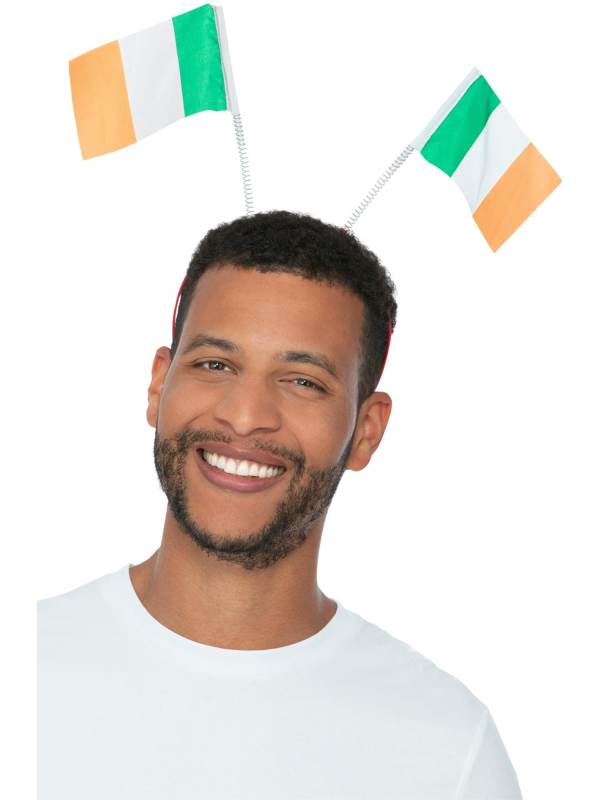 Serre-tête Saint-Patrick avec drapeaux irlandais – Accessoire fête humoristique