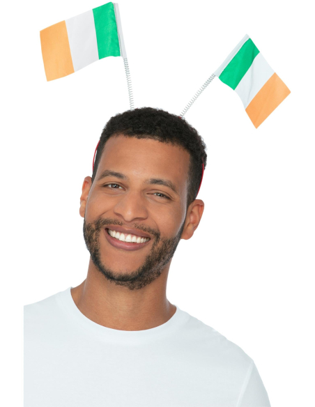 Serre-tête Saint-Patrick avec drapeaux irlandais – Accessoire fête humoristique