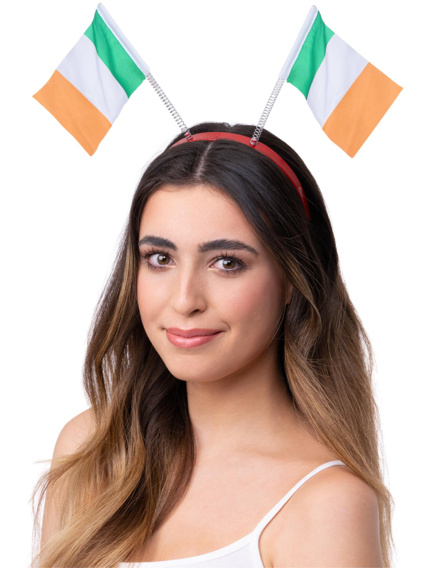 Serre-tête Saint-Patrick avec drapeaux irlandais – Accessoire fête humoristique
