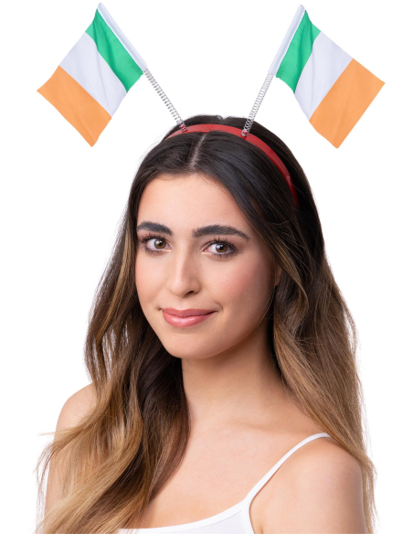 Serre-tête Saint-Patrick avec drapeaux irlandais – Accessoire fête humoristique
