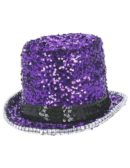 Chapeau Haut-de-Forme Deluxe Violet à Paillettes – Fever®