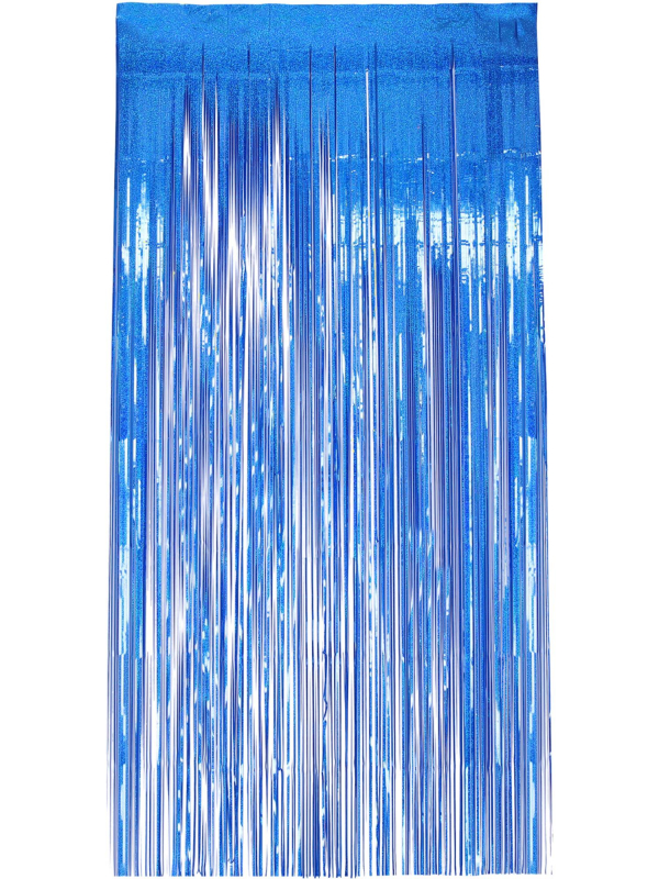 Rideau Holographique Bleu – 91 x 244 cm – Effet Brillant & Festif