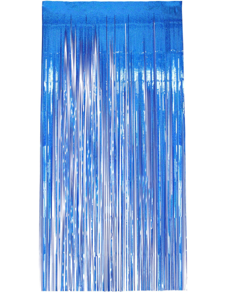 Rideau Holographique Bleu – 91 x 244 cm – Effet Brillant & Festif