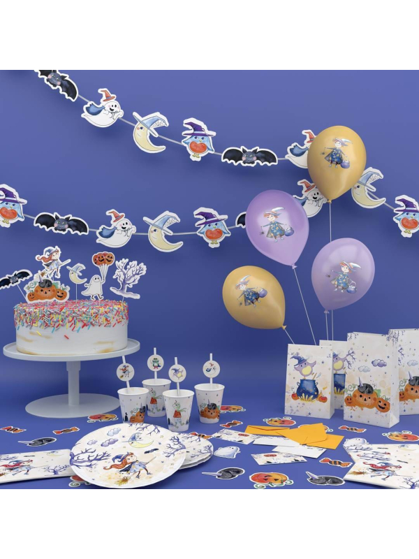 Assiettes en Papier Halloween Petite Sorcière – Lot de 8 (Ø 23 cm)