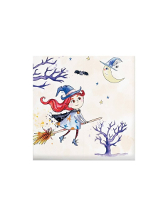 Serviettes en Papier Halloween Petite Sorcière – Lot de 20 (33 x 33 cm)