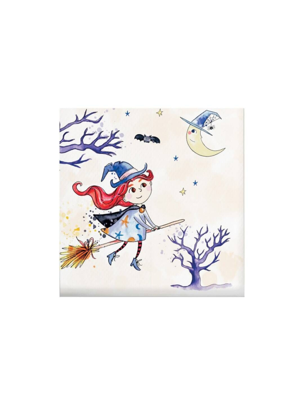 Serviettes en Papier Halloween Petite Sorcière – Lot de 20 (33 x 33 cm)