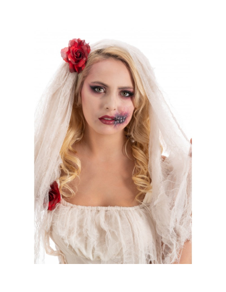 Déguisement Mariée Zombie avec Voile – Robe Lambeaux Effet Vieilli (S à XL)