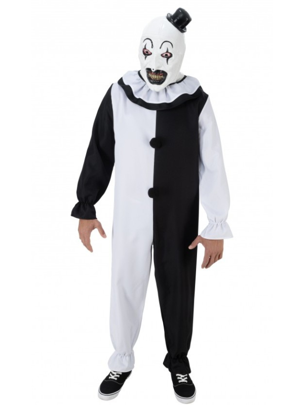 Masque Terrifier adulte au visage blanc et yeux rouges