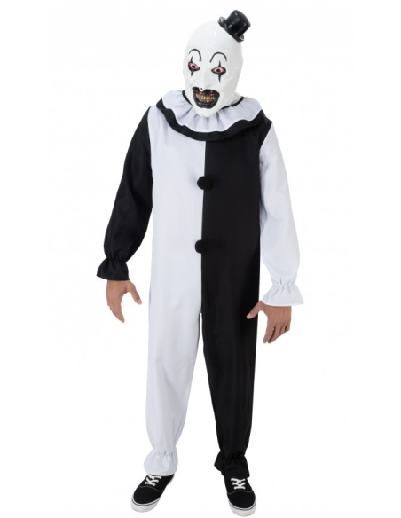 Masque Terrifier adulte au visage blanc et yeux rouges