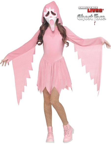 Déguisement Ghost Face® Enfant Rose Pailleté – Sparkle Edition Officielle Fun World