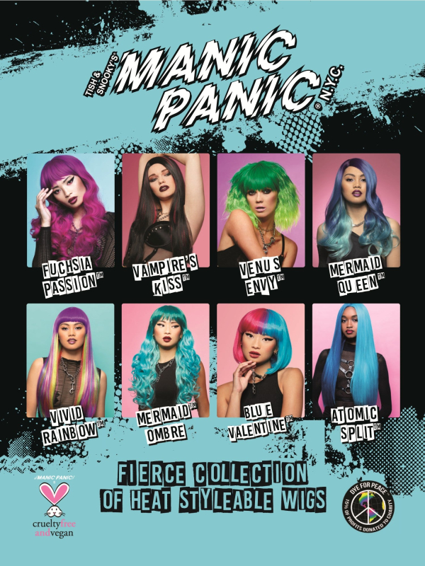 Perruque mi-longue ondulée Manic Panic® Lavender Mist™ – Modèle Trash Goddess™