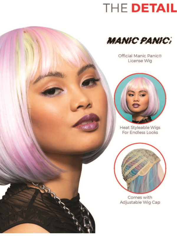 Perruque Manic Panic® Misty Rainbow™ Glam Doll™ – Carré Long Pastel Stylisable