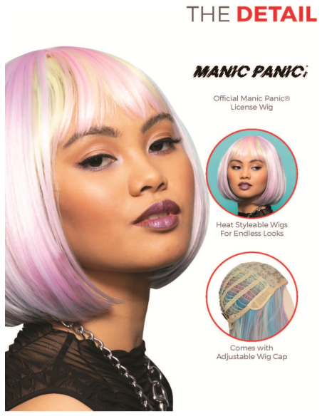 Perruque Manic Panic® Misty Rainbow™ Glam Doll™ – Carré Long Pastel Stylisable