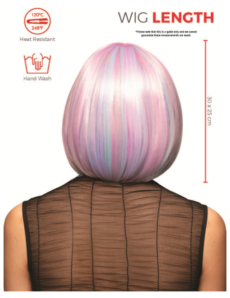 Perruque Manic Panic® Misty Rainbow™ Glam Doll™ – Carré Long Pastel Stylisable