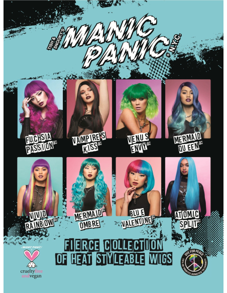 Perruque Manic Panic® Misty Rainbow™ Glam Doll™ – Carré Long Pastel Stylisable