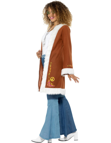 Déguisement Hippie femme (Manteau adulte rétro afghan)