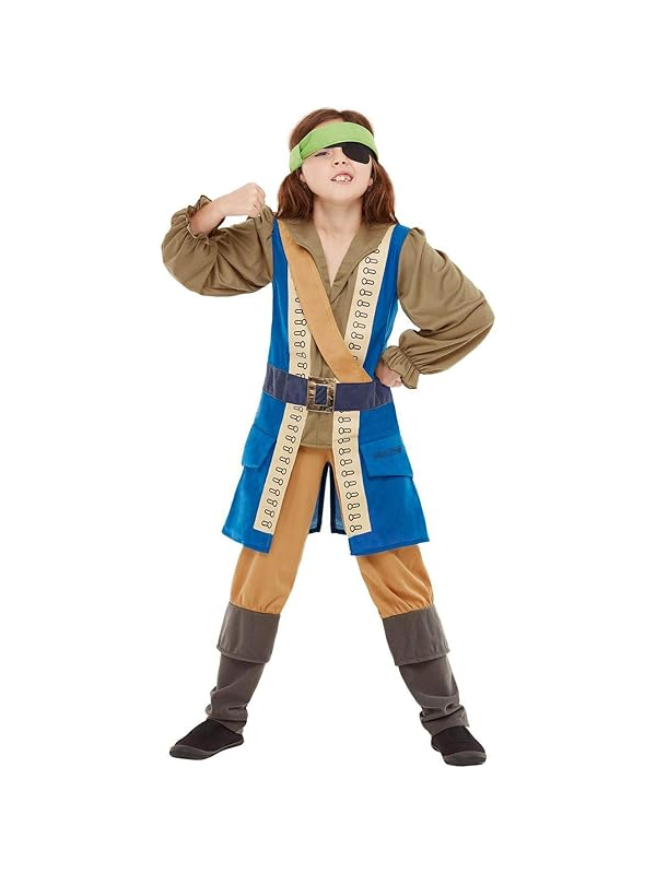 Déguisement Capitaine Pirate Enfant – Horrible Histories, Taille 4/6 ans :