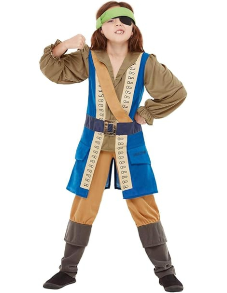 Déguisement Capitaine Pirate Enfant – Horrible Histories, Taille 4/6 ans :