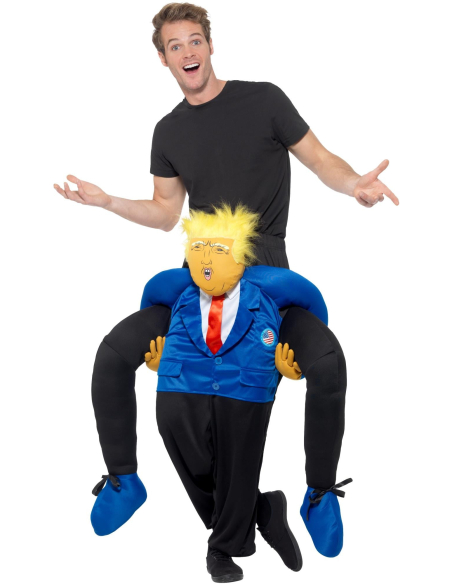 Costume président Piggyback illusion porté par Trump – Déguisement humoristique adulte