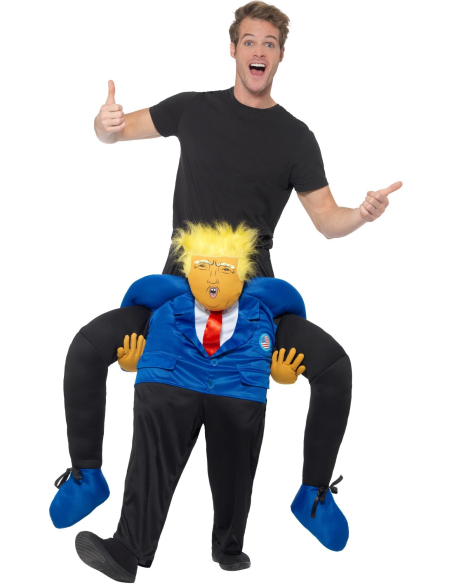 Costume président Piggyback illusion porté par Trump – Déguisement humoristique adulte