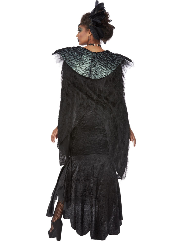 Costume reine des corbeaux de luxe, Noir, Robe, cape et coiffe