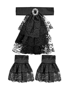 Jabot en dentelle avec bijoux et poignets – L’accessoire polyvalent pour costumes baroques, pirates et vampires