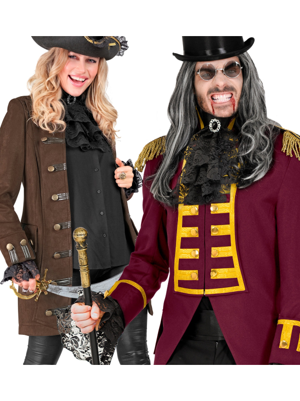 Jabot en dentelle avec bijoux et poignets – L’accessoire polyvalent pour costumes baroques, pirates et vampires