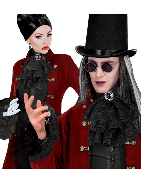 Jabot en dentelle avec bijoux et poignets – L’accessoire polyvalent pour costumes baroques, pirates et vampires