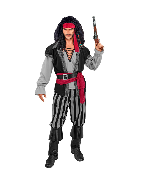 Déguisement de pirate des Caraïbes adulte complet avec accessoires – S, M, L, XL, XXL