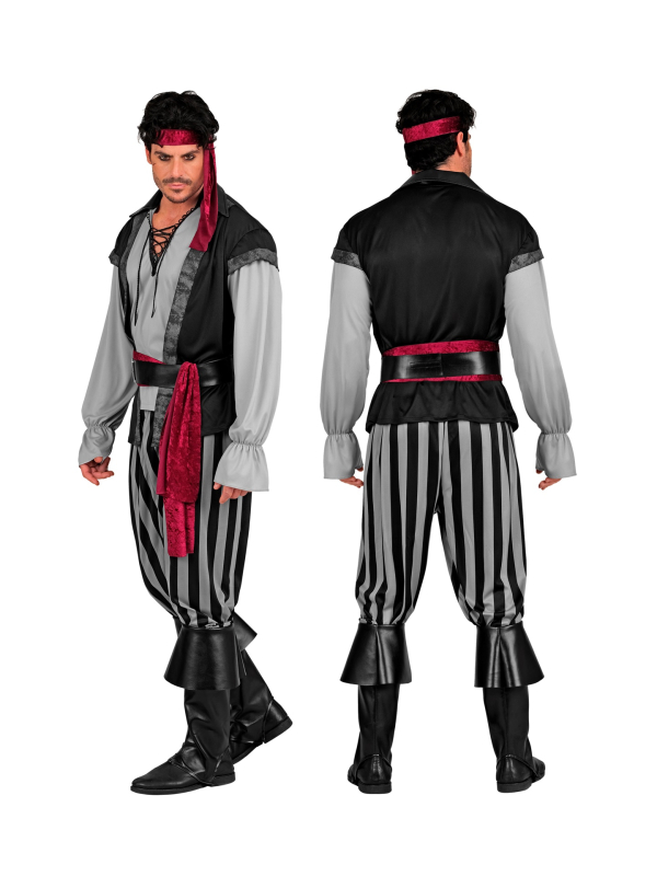 Déguisement de pirate des Caraïbes adulte complet avec accessoires – S, M, L, XL, XXL