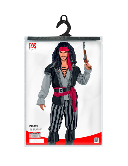 Déguisement de pirate des Caraïbes adulte complet avec accessoires – S, M, L, XL, XXL