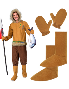 Déguisement Inuit Homme Complet – Costume Esquimau Authentique pour Fête, Carnaval et Soirée à Thème