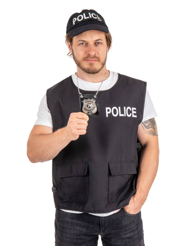 Collier Badge Policier – Accessoire de Déguisement 10 cm