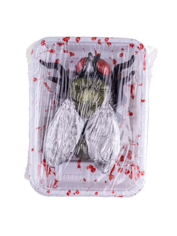 Décoration Table Halloween – Mouche Géante Emballée Ensanglantée (18,5 cm)