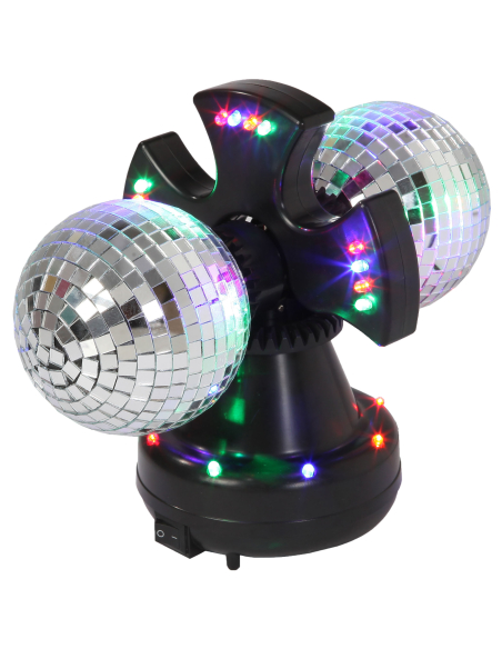 Double boule disco LED rotative – Ambiance soirée et piste de danse
