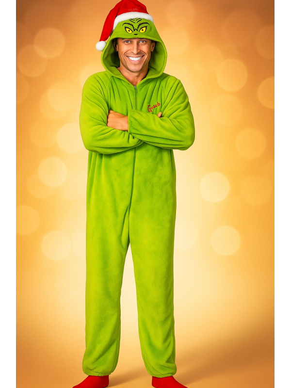 Kigurumi The Grinch™ – Combinaison cocooning à capuche et bonnet de Noël