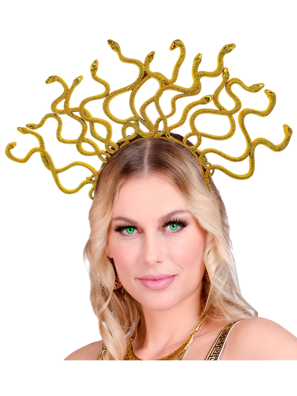 Coiffe Méduse Dorée – Couronne Serpent pour Déguisement Femme Mythologie