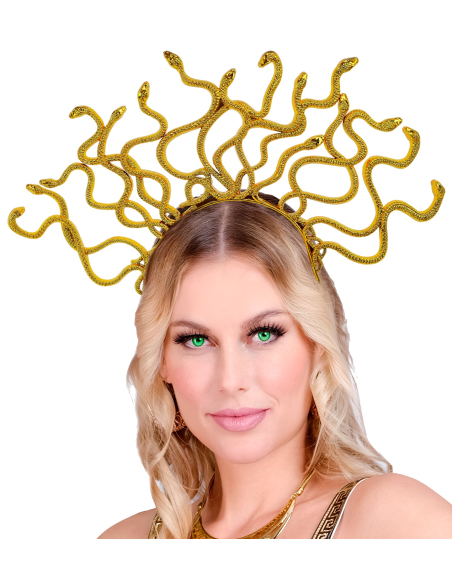 Coiffe Méduse Dorée – Couronne Serpent pour Déguisement Femme Mythologie