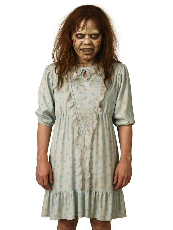 Déguisement de Fille Possédée – Chemise de Nuit Vintage pour Incarner Regan