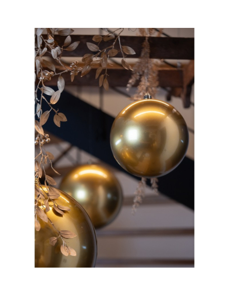 Boule de Noël XXL or satiné 30 cm – L’atout chic pour vos décors pro