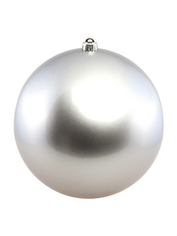 Boule de Noël XXL argent satiné 25 cm – L’option chic pour hôtels, centres commerciaux et collectivités