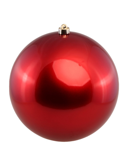 Boule de Noël XXL rouge satiné 25 cm – L’incontournable des décors festifs pros