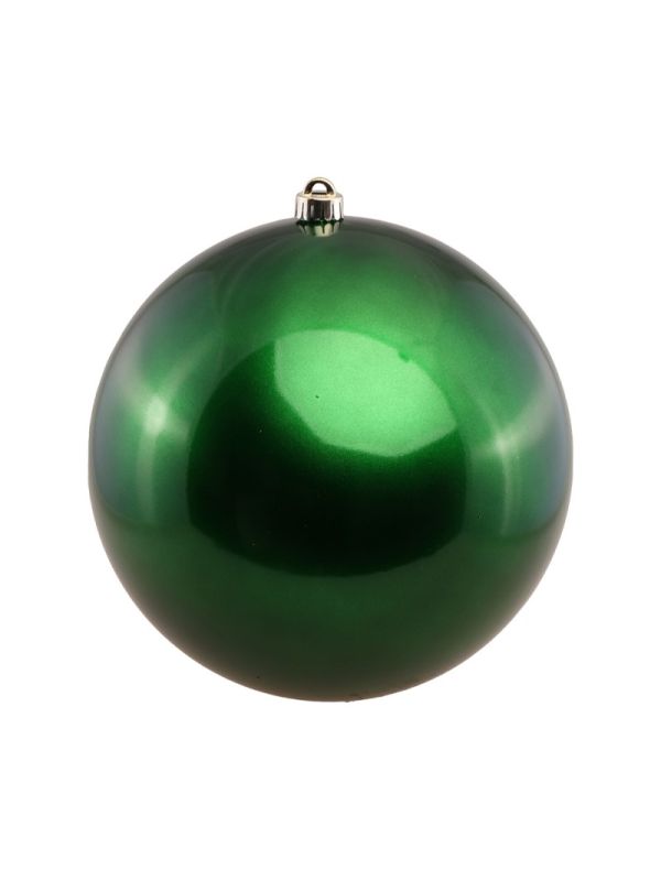 Boule de Noël plastique rigide effet satiné vert XXL 40 cm – Déco XXL pour vitrines et grands espaces