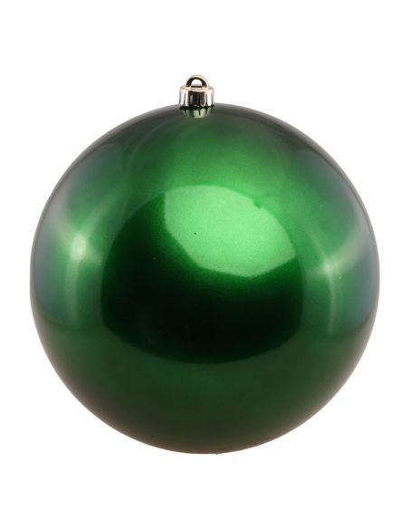 Boule de Noël plastique rigide effet satiné vert XXL 40 cm – Déco XXL pour vitrines et grands espaces