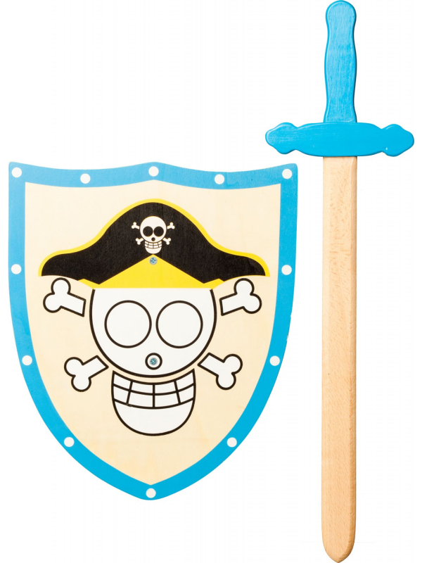 Set pirate en bois enfant – Bouclier & épée dès 3 ans