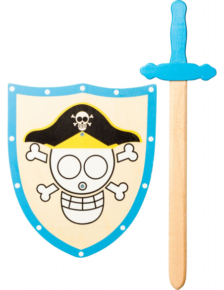 Set pirate en bois enfant – Bouclier & épée dès 3 ans