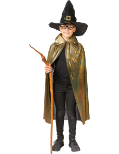 Cape dorée enfant à large col – Petit sorcier, roi ou vampire