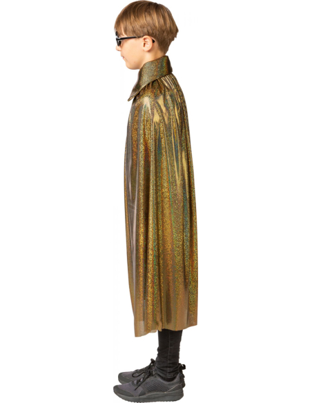 Cape dorée enfant à large col – Petit sorcier, roi ou vampire