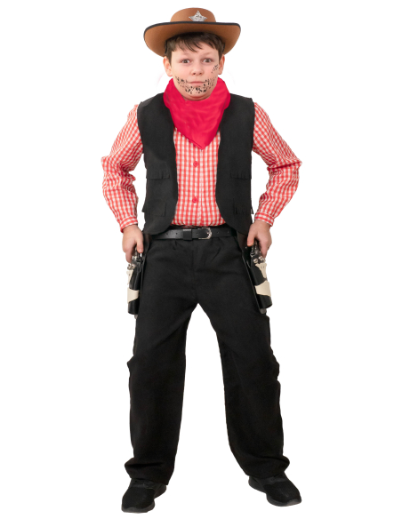 Déguisement cow-boy enfant – 4 pièces western en velours